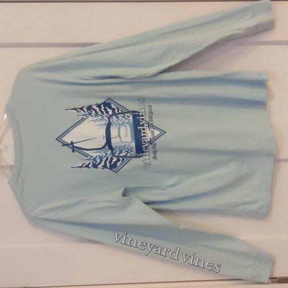 Men's S Vineyard Vines LS Ski Lift Tee - Picture 2 of 3